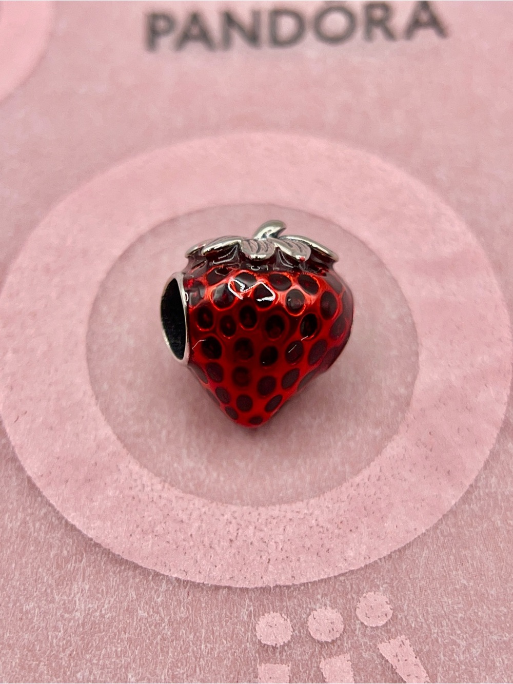 Pandora Red Strawberry Sterling Silver Enamel Charm